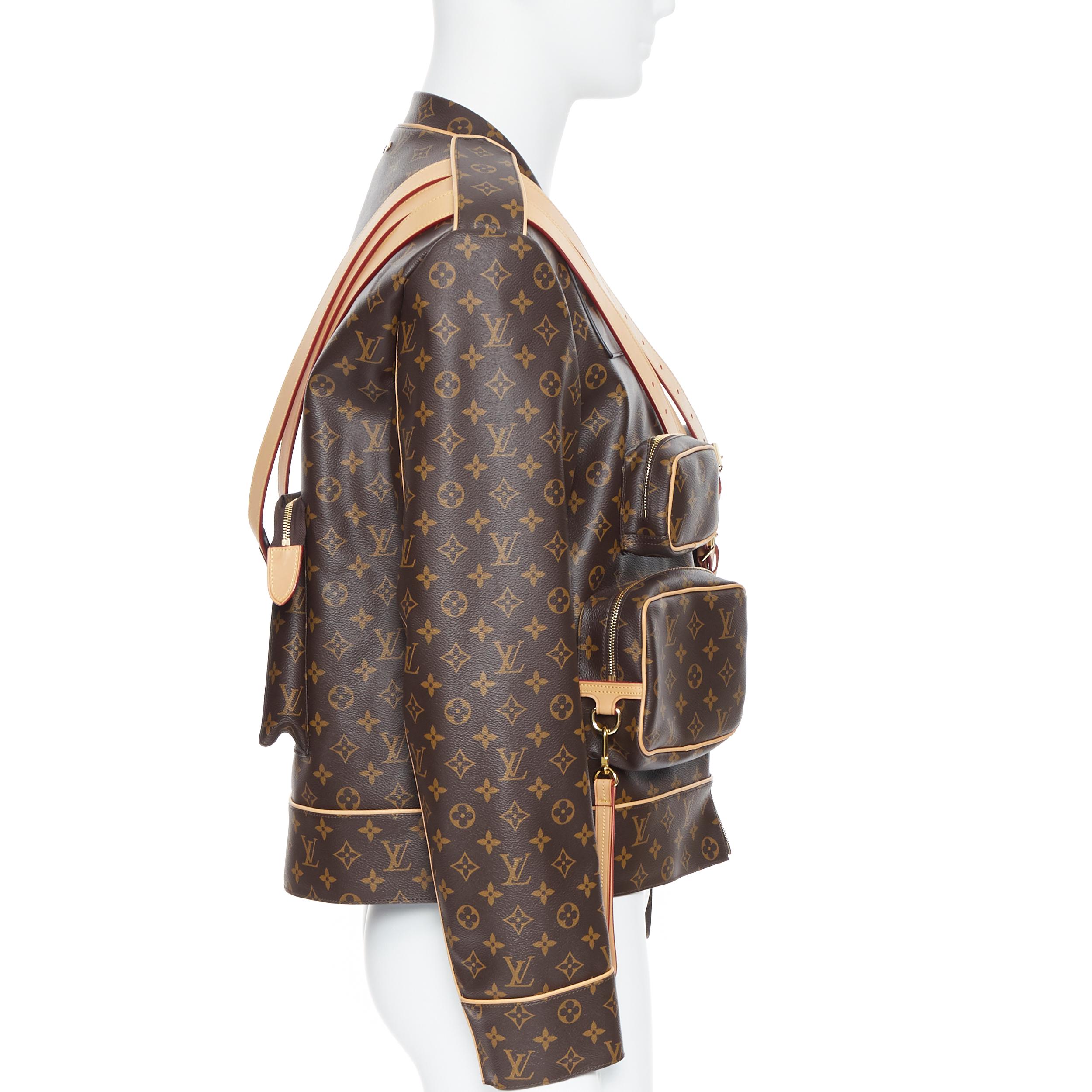 Startbahn LOUIS VUITTON AW19 Muster Admiral Braun Monogramm Canvas Jacke FR48 M Herren