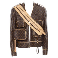 défilé LOUIS VUITTON AW19 Échantillon Amiral veste en toile monogramme marron FR48 M