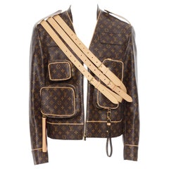 pasarela LOUIS VUITTON AW19 Muestra Chaqueta de lona monograma marrón Almirante FR48 M