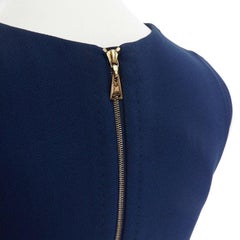 runway LOUIS VUITTON Marc Jacobs 2012 navy handstitched waist dart dress FR34 XS