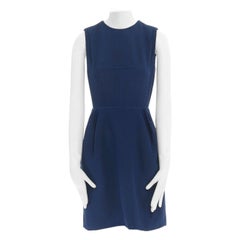 runway LOUIS VUITTON PF12 navy handstitched seams zip back darted dress FR34