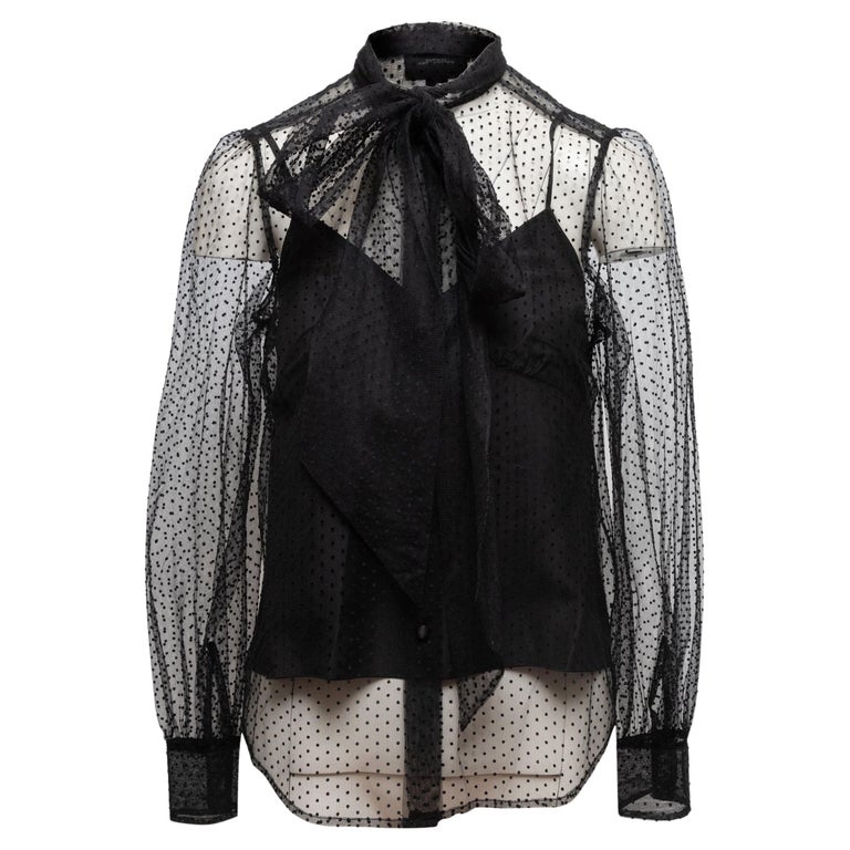 Victorian Style Sheer Polka Blouse - XS/S