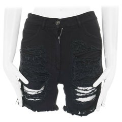 runway MARTIN MARGIELA 2008 jeans neri strappati e tagliati IT40 27"