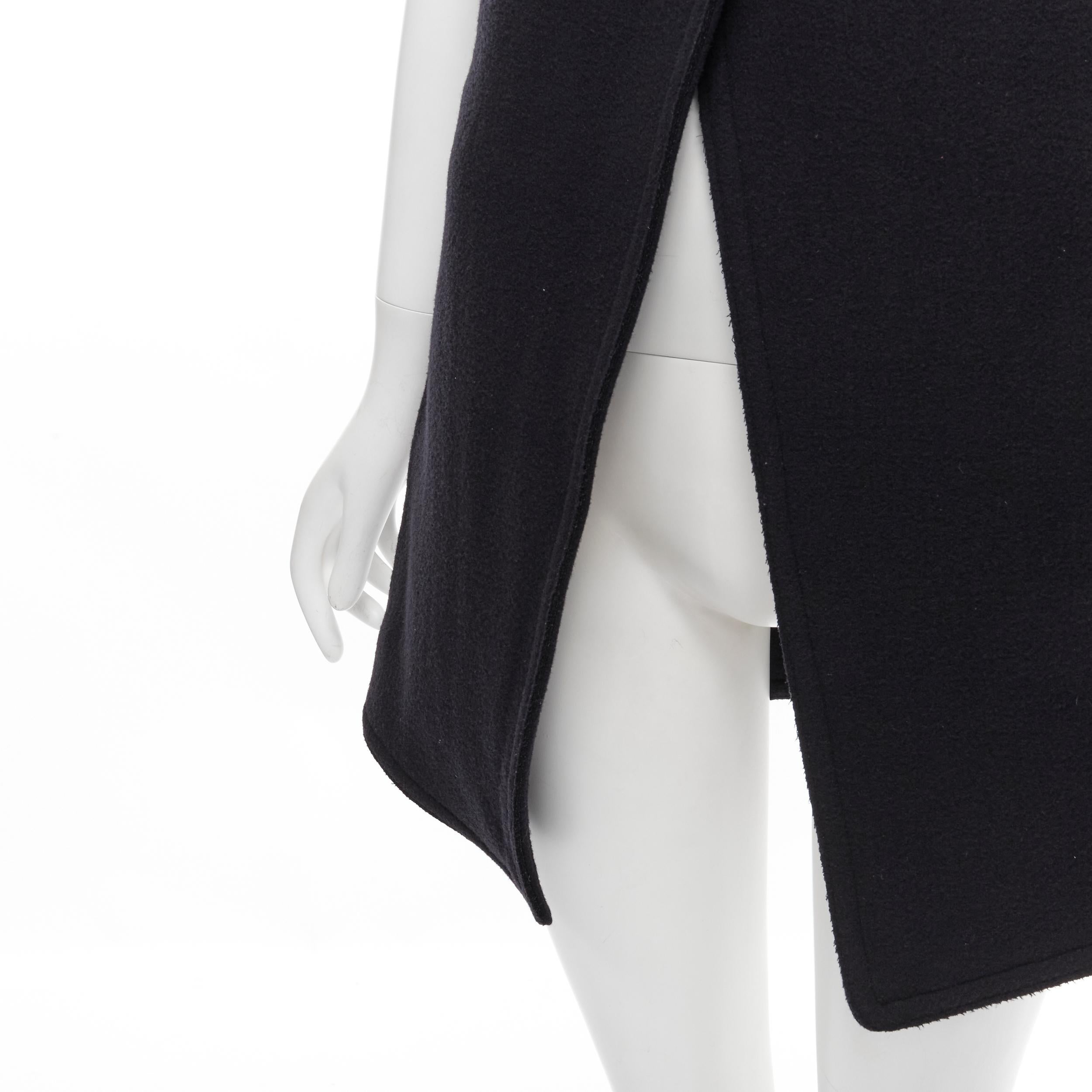 runway OLD CELINE Phoebe Philo 2010 navy thick wool felt minimal vest FR38 5