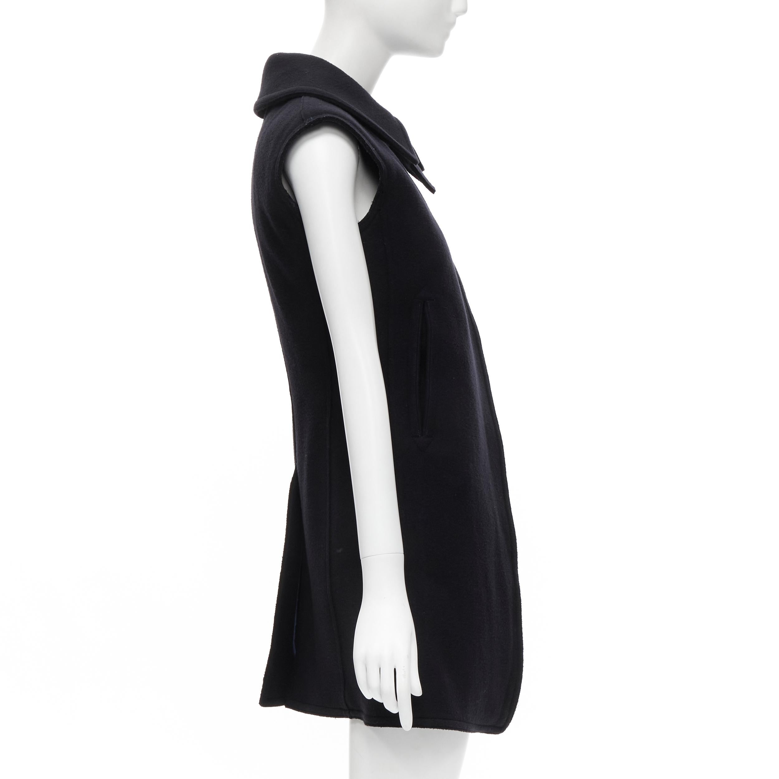 runway OLD CELINE Phoebe Philo 2010 navy thick wool felt minimal vest FR38 1