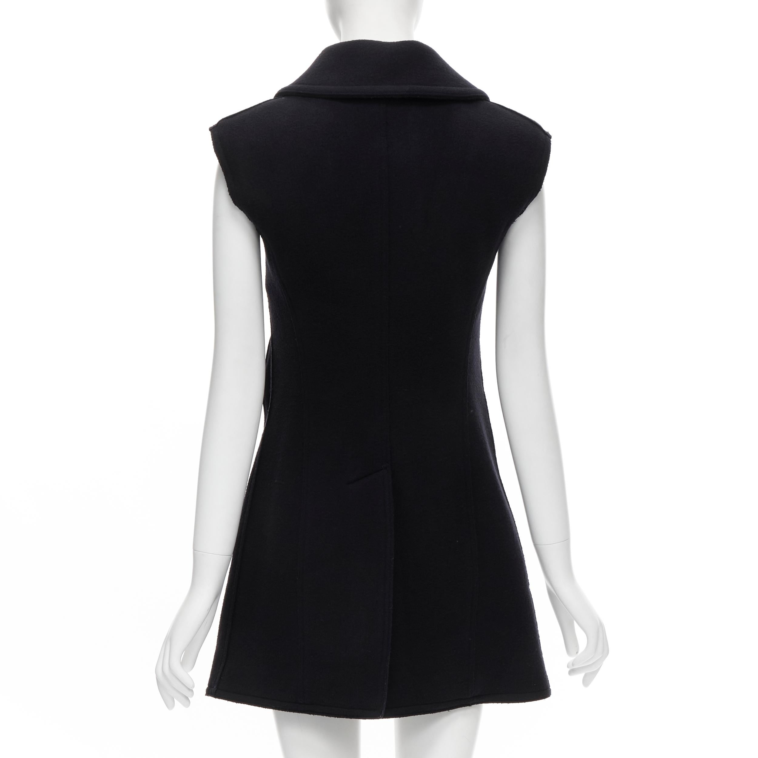 runway OLD CELINE Phoebe Philo 2010 navy thick wool felt minimal vest FR38 2