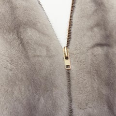 runway OLD CELINE Phoebe Philo 2011 mink fur color block zip trim vest S rare
