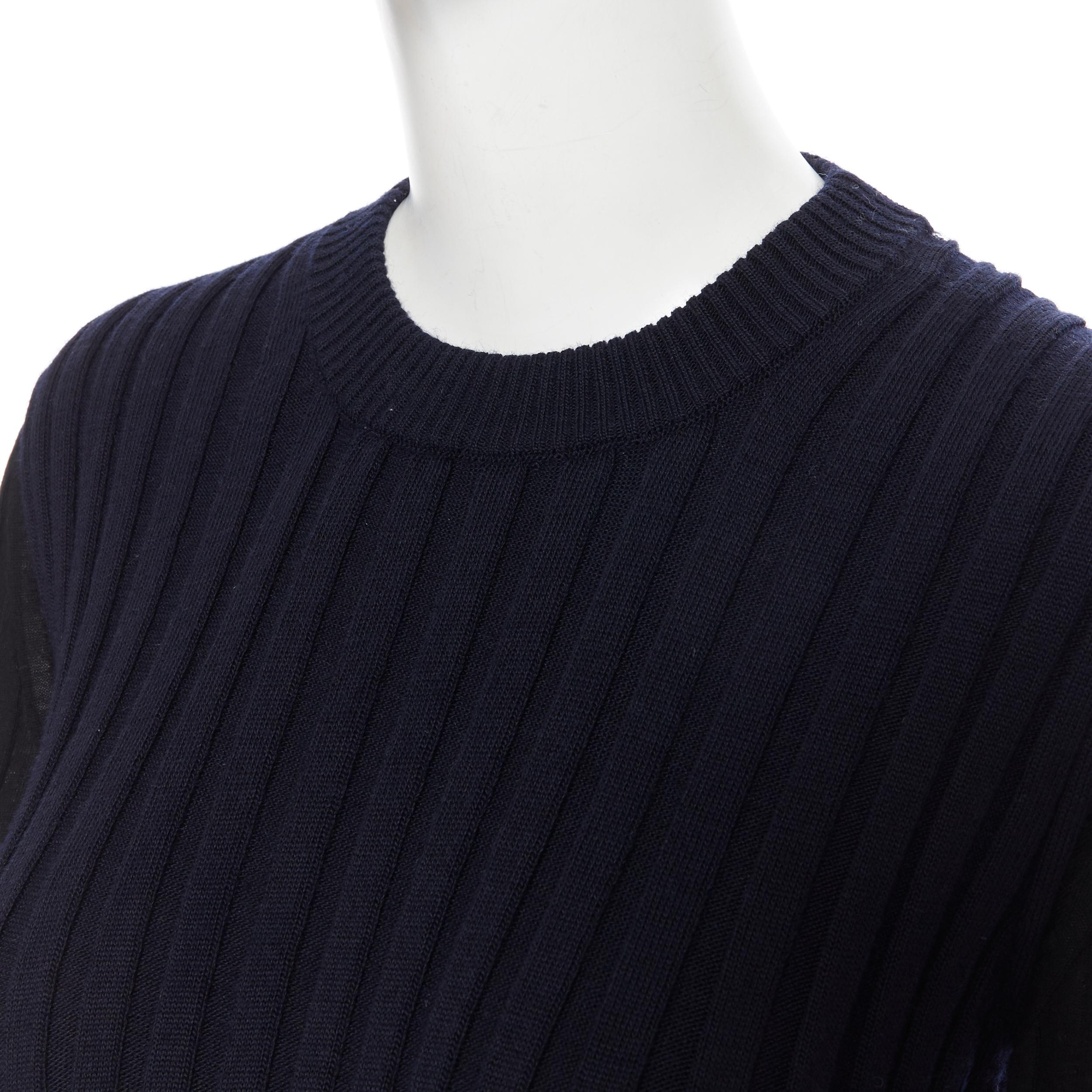 runway OLD CELINE PHOEBE PHILO black ribbed knit dual pocket flared cuff top XS 2