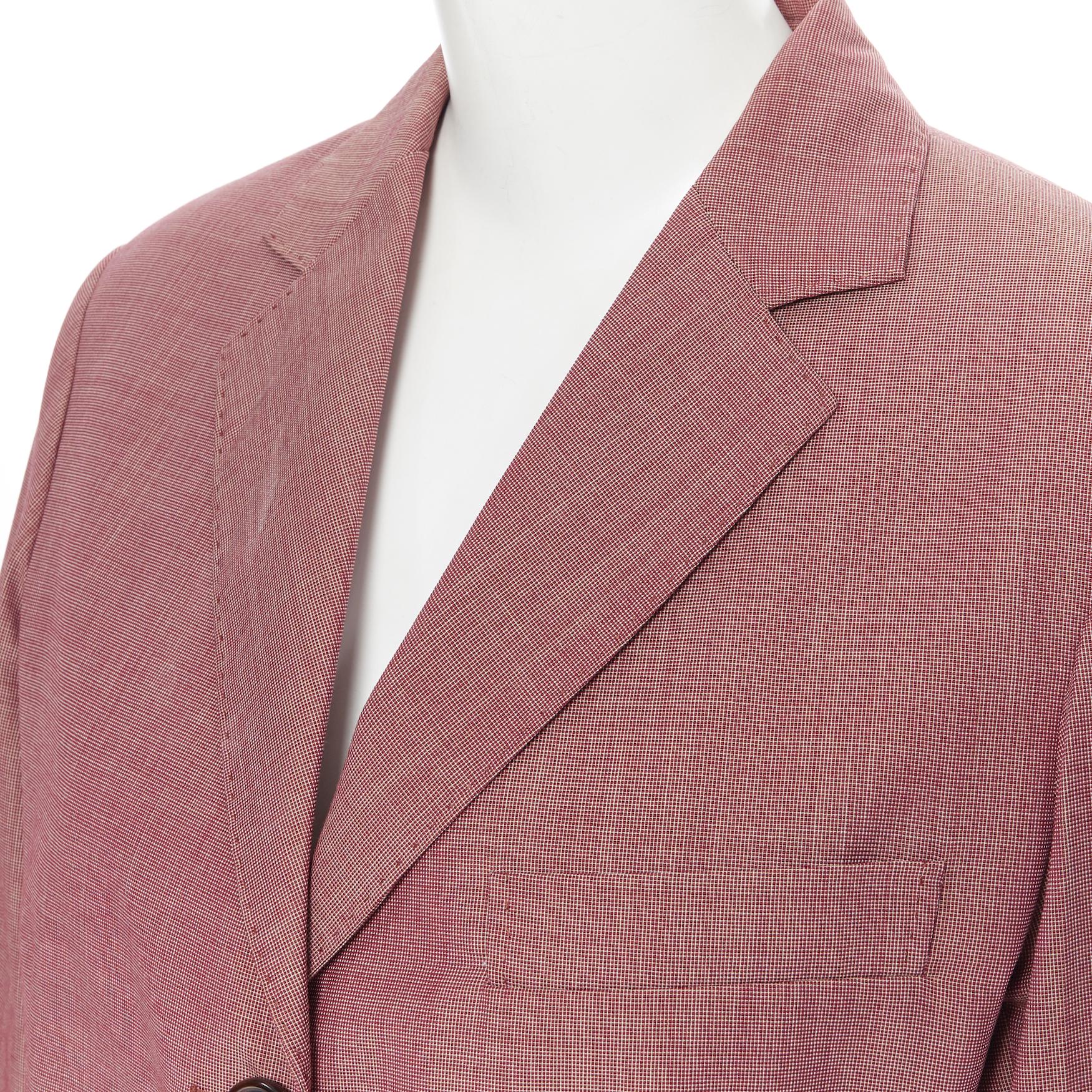 Women's runway OLD CELINE PHOEBE PHILO pink wool cinched waist oversized blazer FR36 S