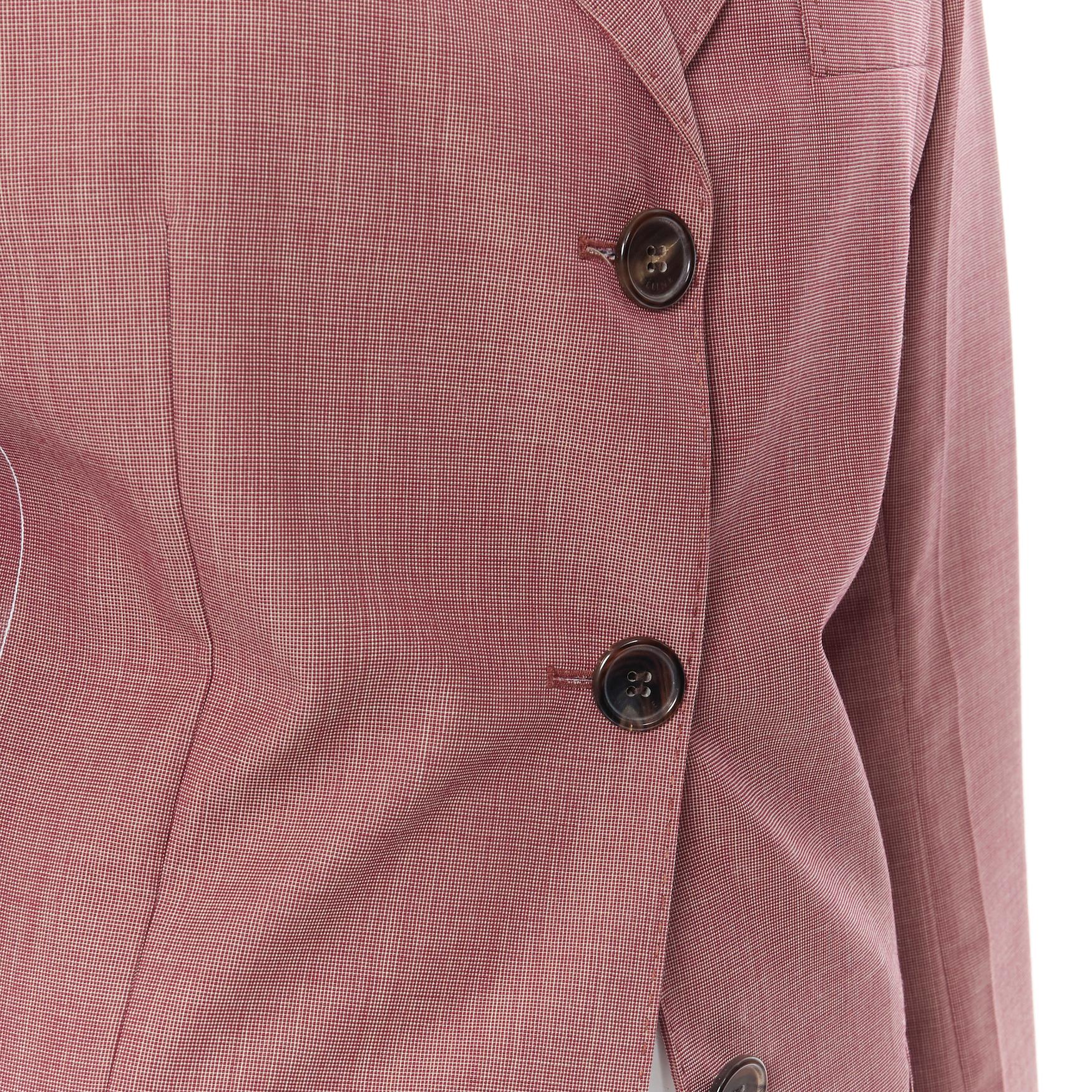 runway OLD CELINE PHOEBE PHILO pink wool cinched waist oversized blazer FR36 S 1