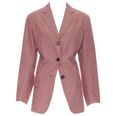 runway OLD CELINE PHOEBE PHILO pink wool cinched waist oversized blazer FR36 S