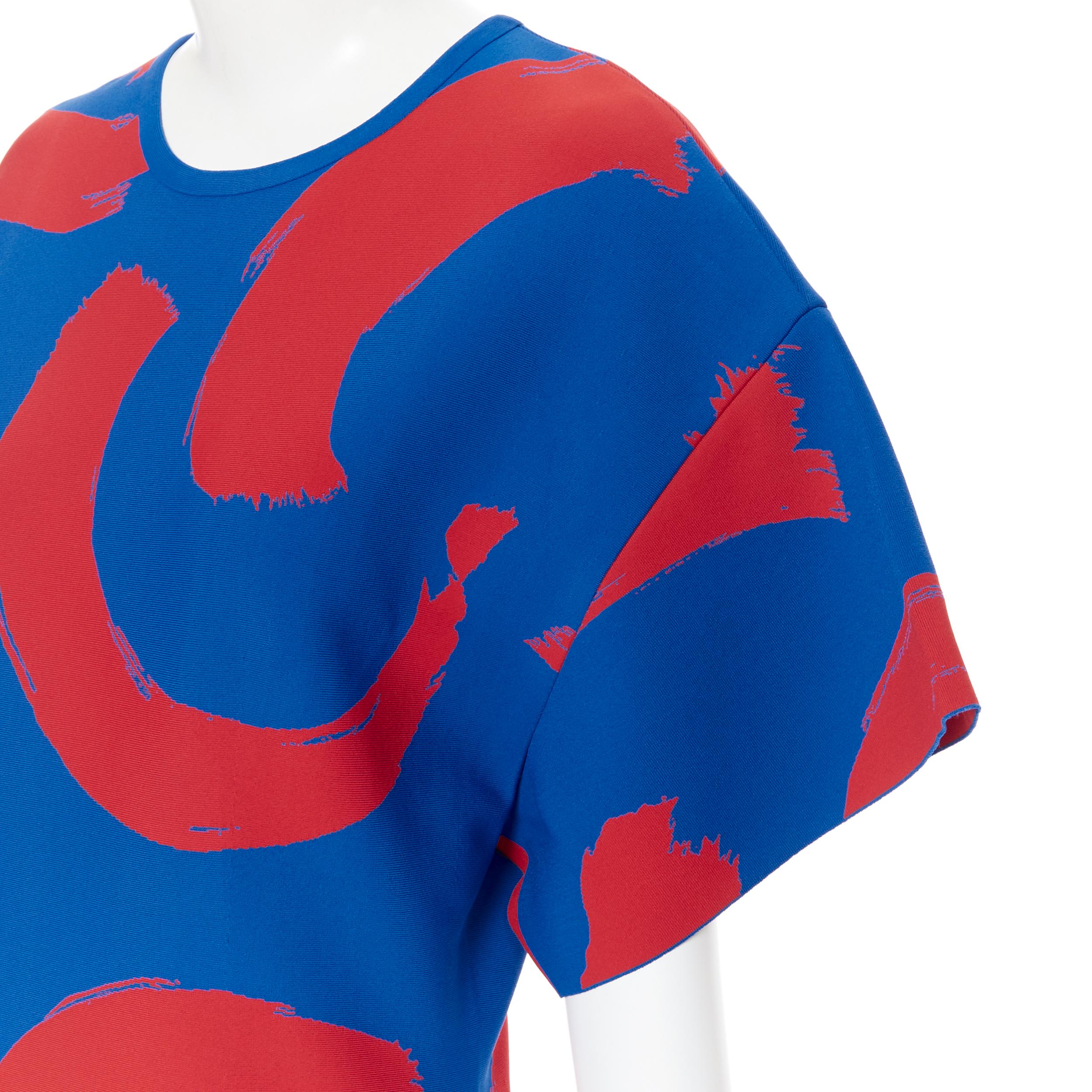 runway OLD CELINE SS14 red blue pop brush stroke oversized tunic tunic top L
Brand: Celine
Designer: Phoebe Philo
Collection: SS15
Model Name / Style: Oversized top
Material: Viscose, polyester
Color: Blue, red
Pattern: Abstract
Extra Detail: