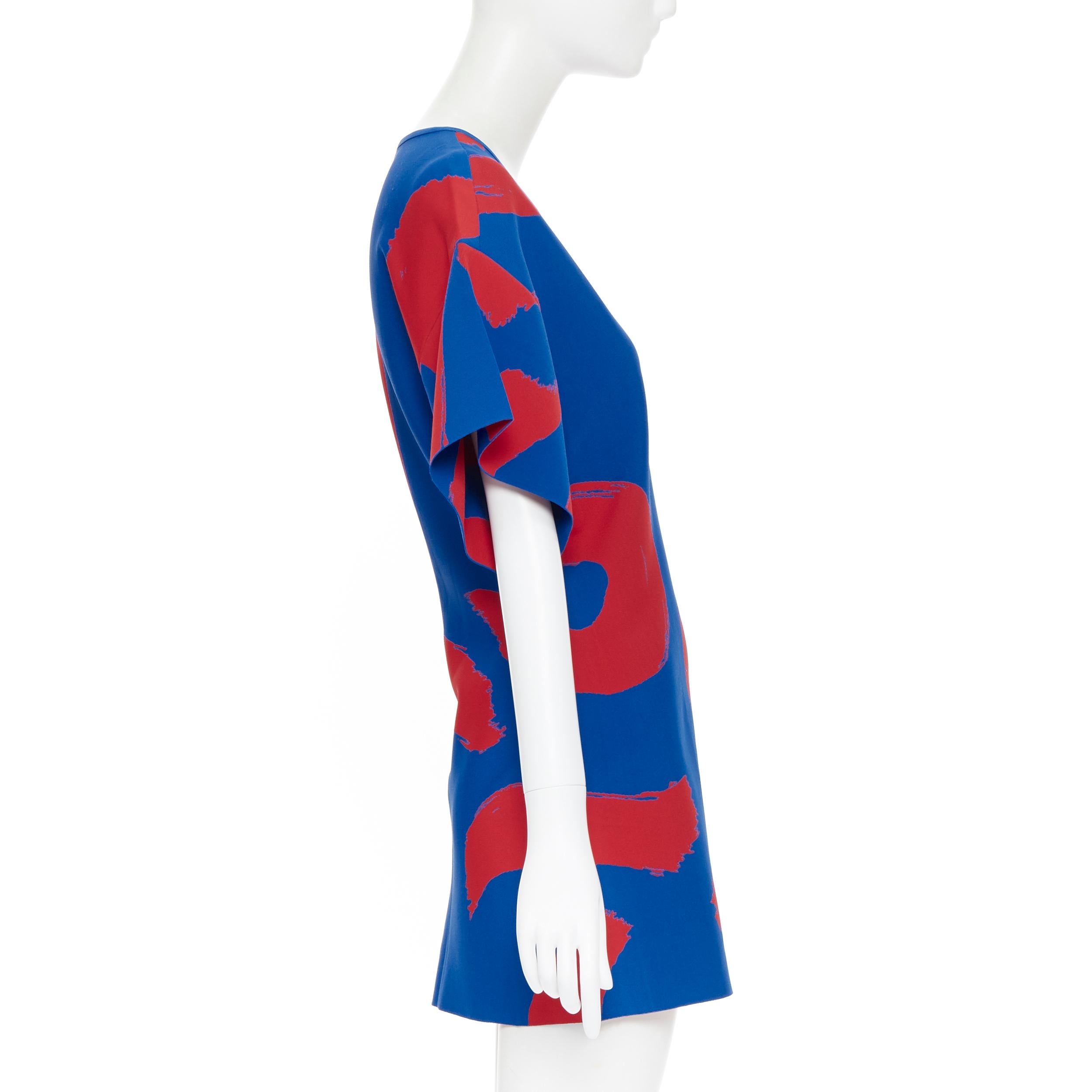 runway OLD CELINE SS14 red blue pop brush stroke oversized tunic tunic top L In Excellent Condition In Hong Kong, NT