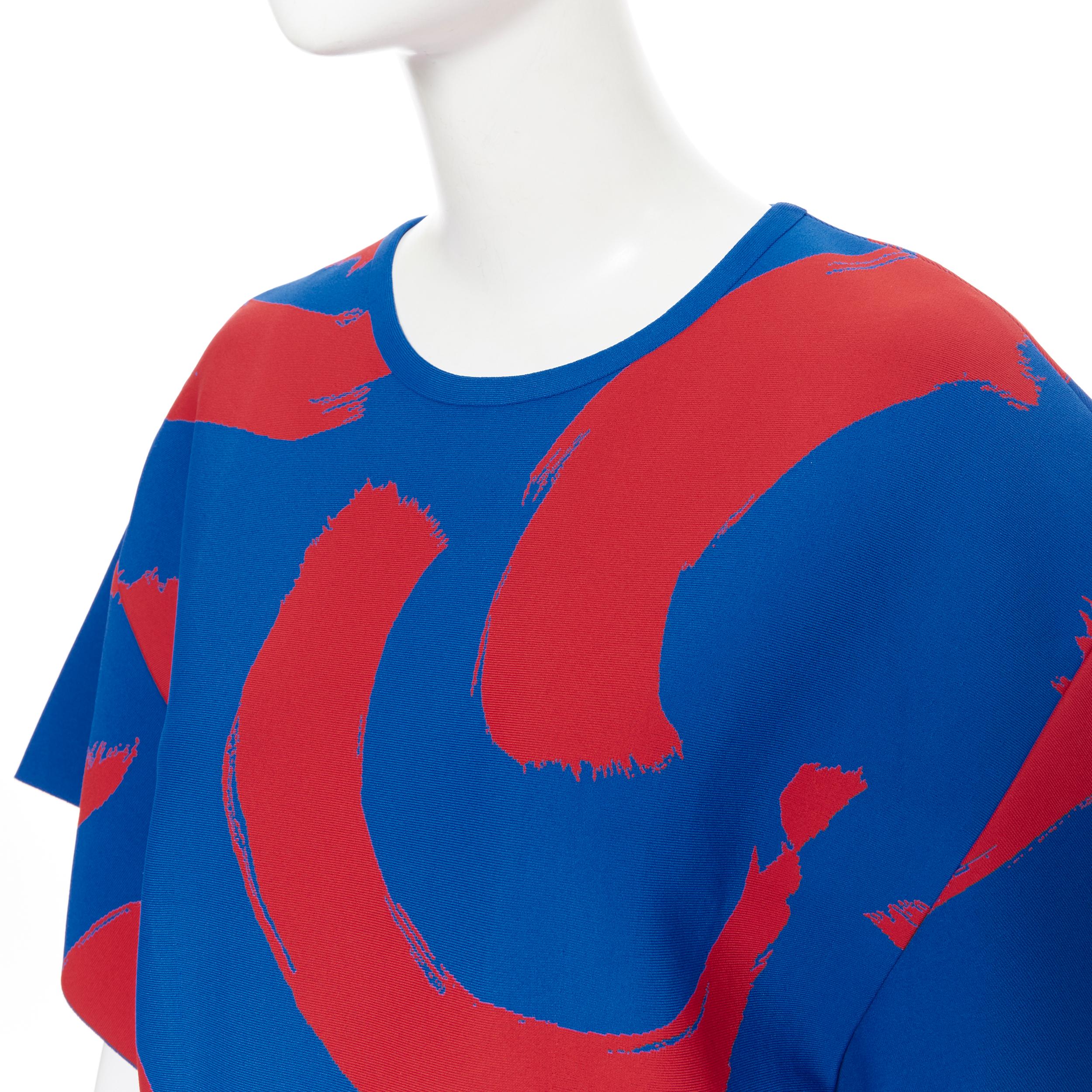 runway OLD CELINE SS14 red blue pop brush stroke oversized tunic tunic top L 2