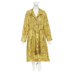 Runway OSCAR DE LA RENTA 2019 silk  floral tassel drawstring robe coat S