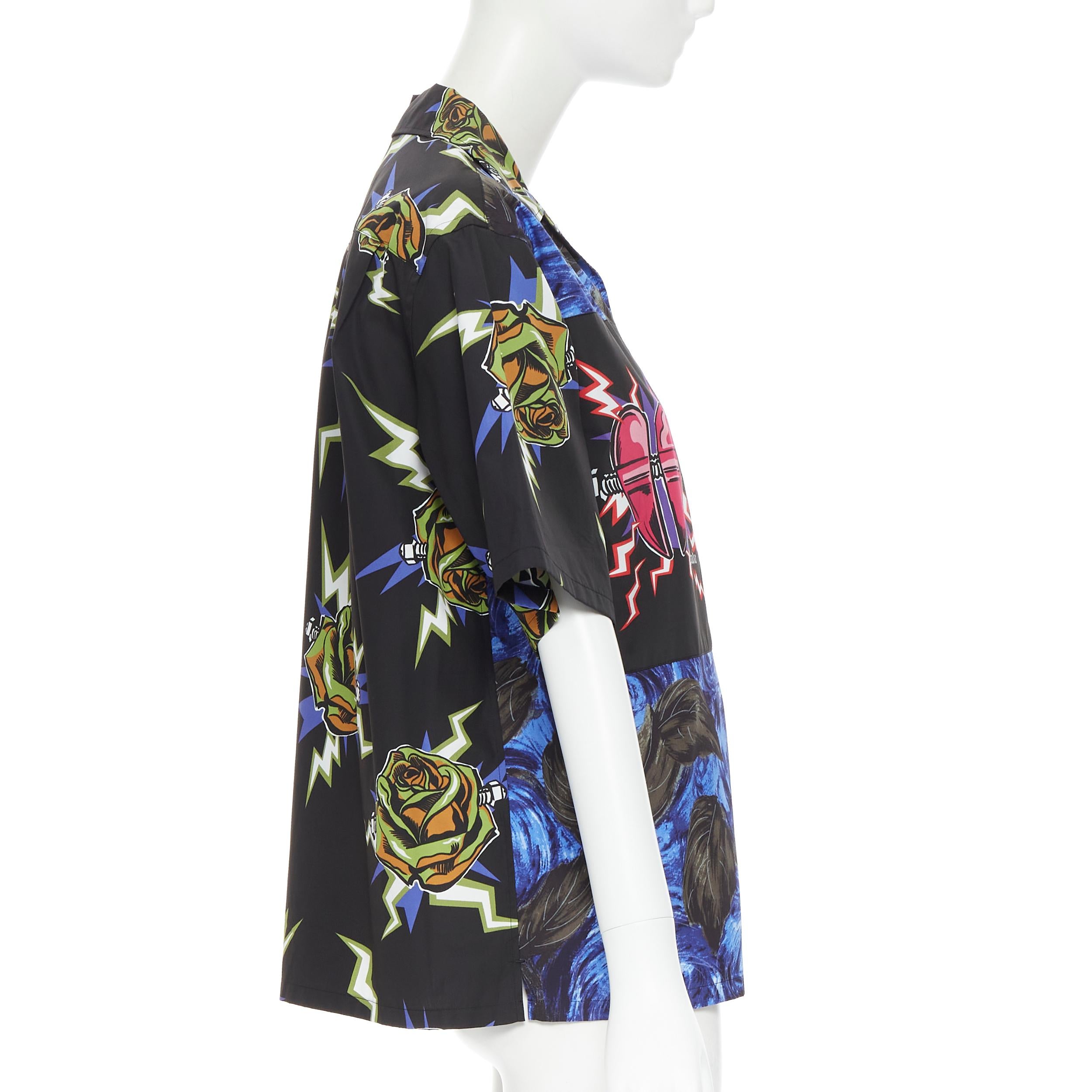 Prada 2019 Frankenstein swirl rose micro heart patch boxy shirt IT36 XXS In condizioni Nuovo a Hong Kong, NT