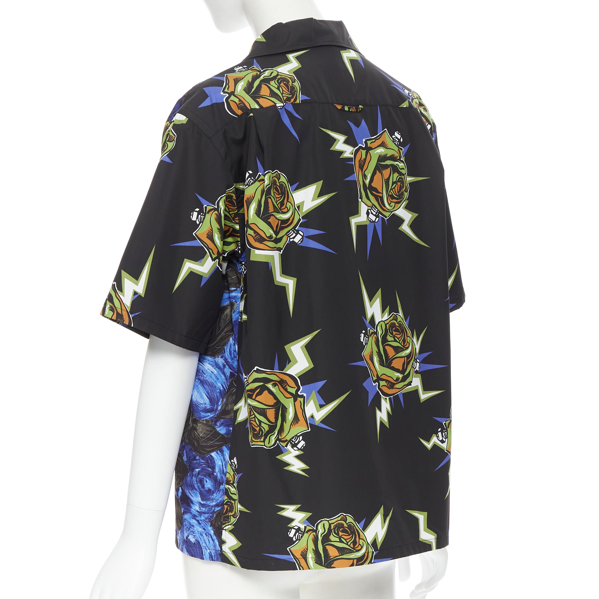Prada 2019 Frankenstein swirl rose micro heart patch boxy shirt IT36 XXS 1