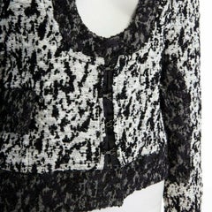 runway PROENZA SCHOULER 2011 white black boucle hook eye cropped jacket US4 S