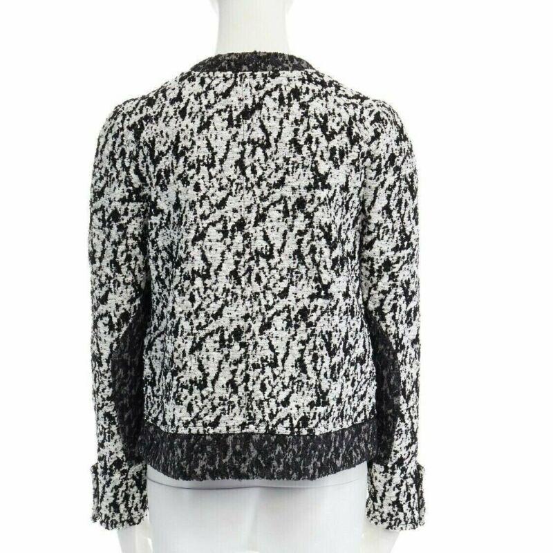 runway PROENZA SCHOULER 2011 white black boucle hook eye cropped jacket US4 S For Sale 1