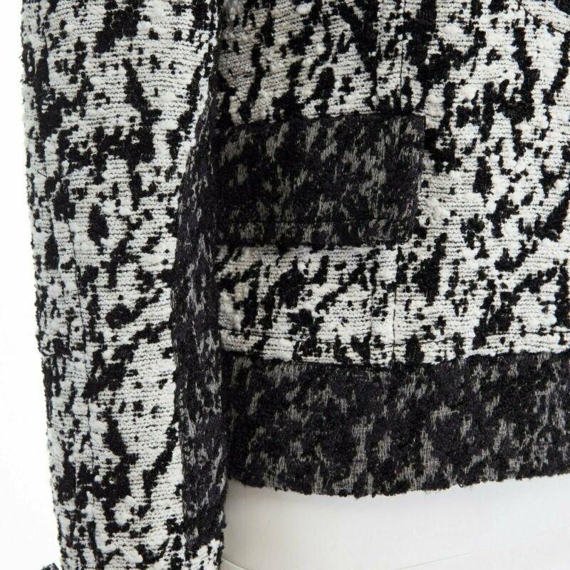 runway PROENZA SCHOULER 2011 white black boucle hook eye cropped jacket US4 S For Sale 3