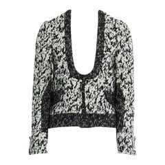 défilé PROENZA SCHOULER 2011 blanc noir boucle crochet veste cropped US4 S