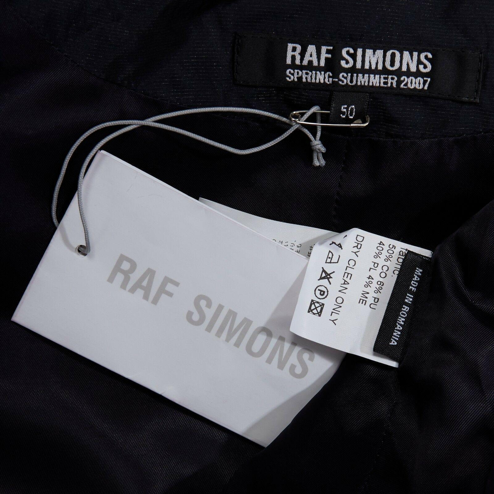 runway RAF SIMONS SS07 blue dual layered exposed lining zip up long coat EU50 L 4