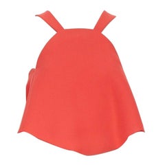 runway ROSIE ASSOULIN red a-line halter-neck cropped top circular cut US0 XS
