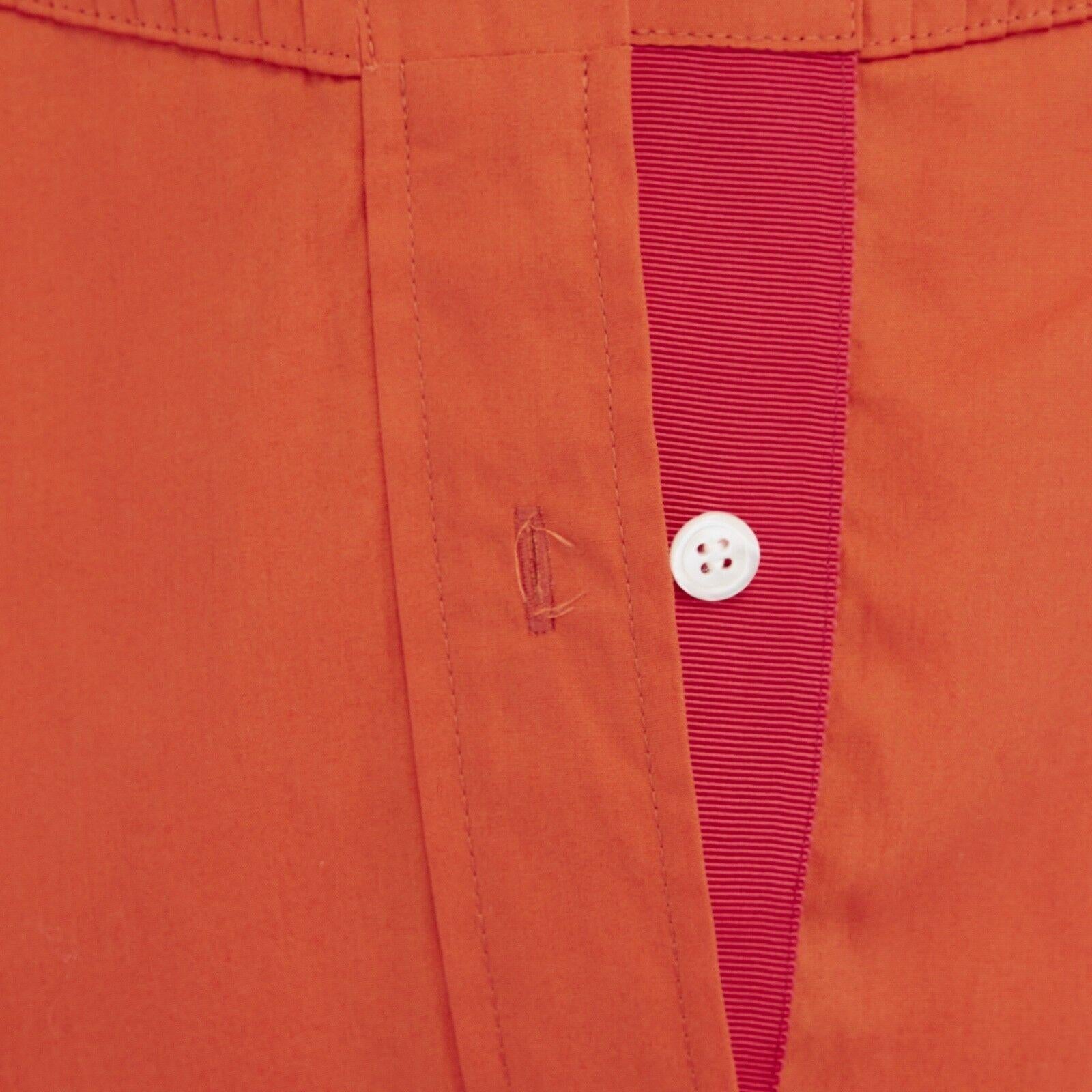runway SACAI SS14 orange polyester panel pleated collar cotton shirt dress JP1 S 5