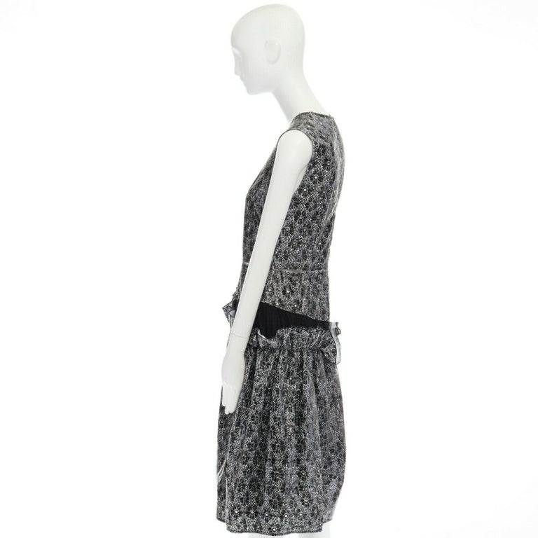 runway SIMONE ROCHA SS14 black laminate floral cotton tulle skirt dress ...