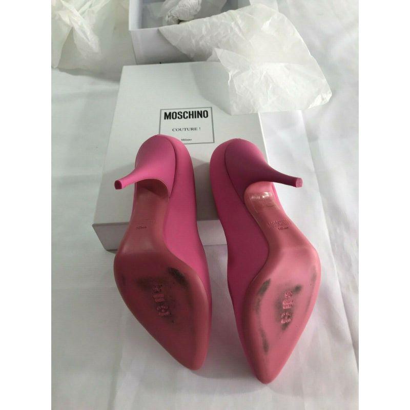 Runway SS15 Moschino Couture Jeremy Scott Barbie Pink High Heels Leather Pumps For Sale 5
