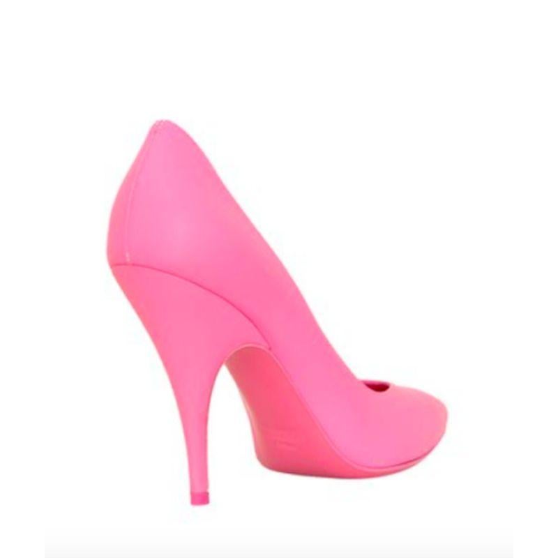 Laufsteg SS15 Moschino Couture Jeremy Scott Barbie Rosa High Heels Leder Pumps Damen im Angebot