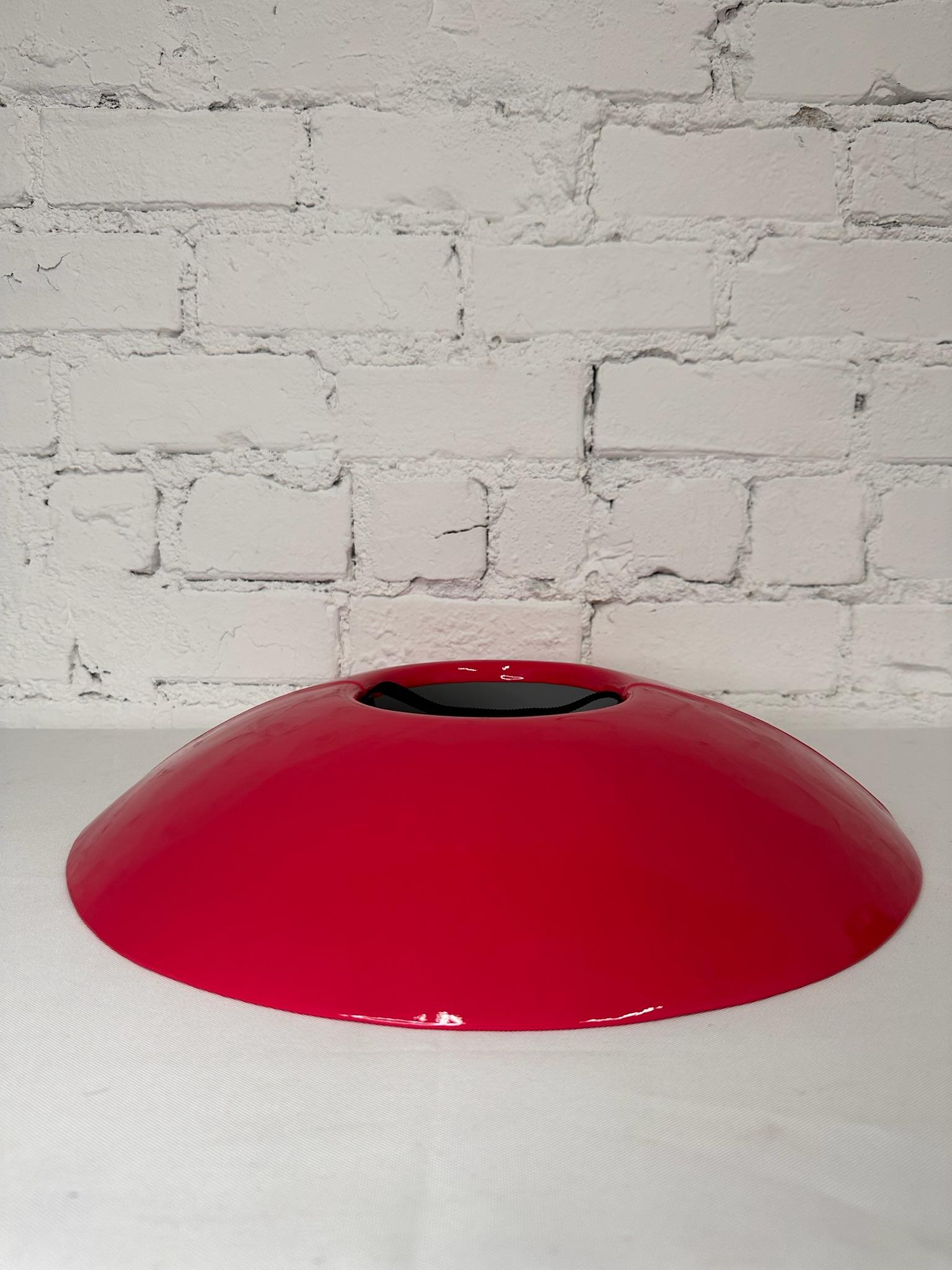 RUNWAY! SS23 MOSCHINO Couture Jeremy Scott Red Fuchsia PVC Oversized OSFA Hat In New Condition For Sale In Los Angeles, CA
