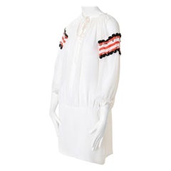 runway TAO COMME DES GARCONS AW09 white boho bell lace embellished tunic top S