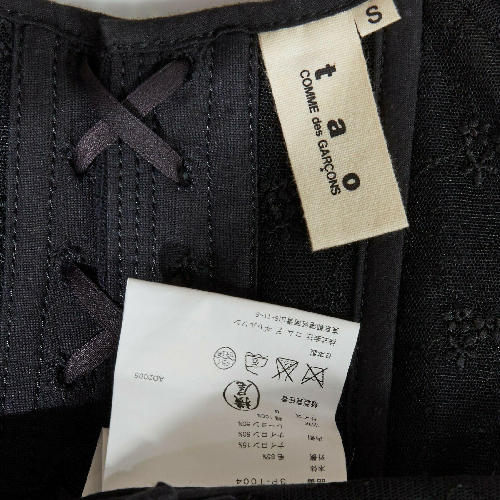 runway TAO COMME DES GARCONS AW2005 black lace ruffle bust laced corset top S 5