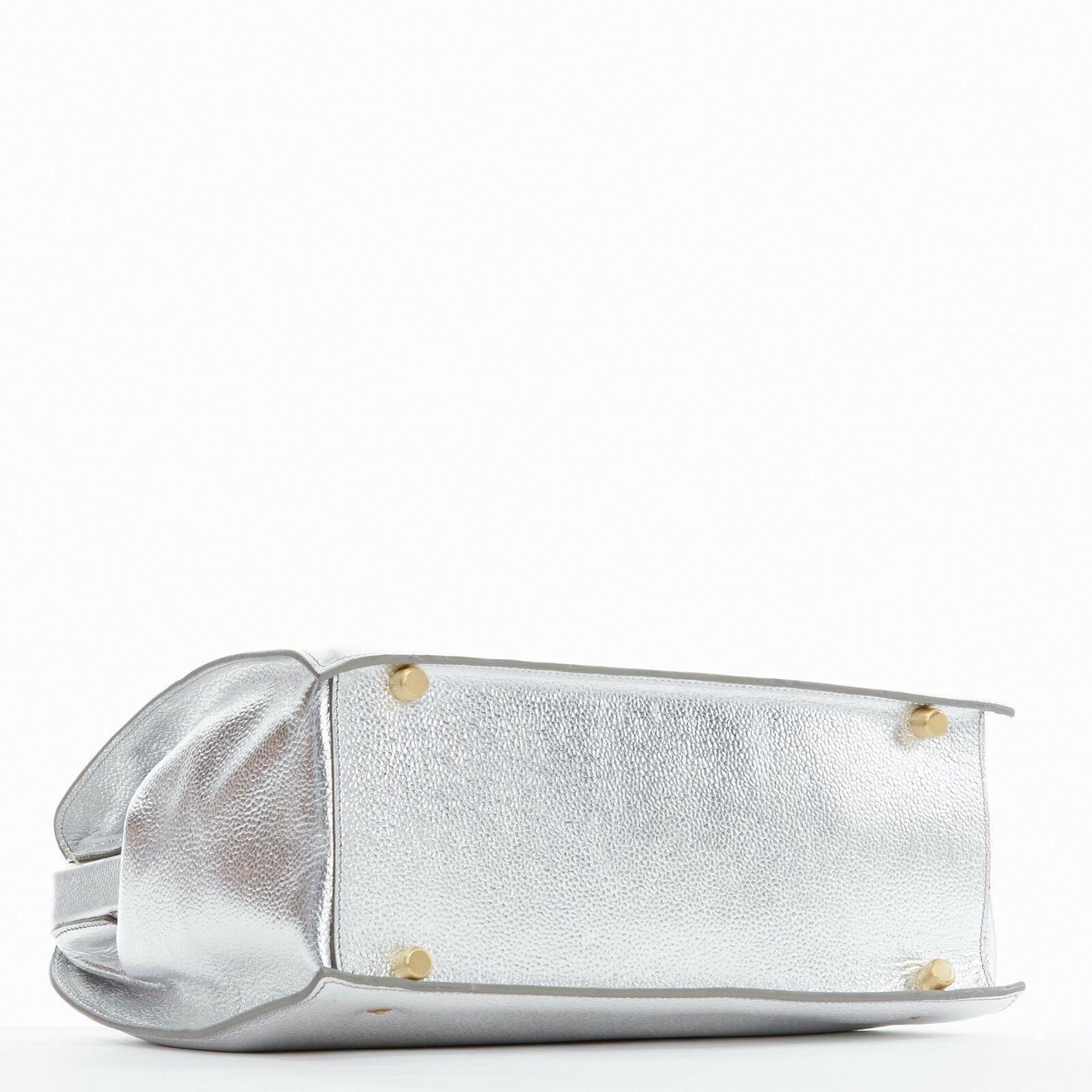 Gray runway THOM BROWNE SS13 Mrs. Thom silver leather gold clasp lock doctor bag