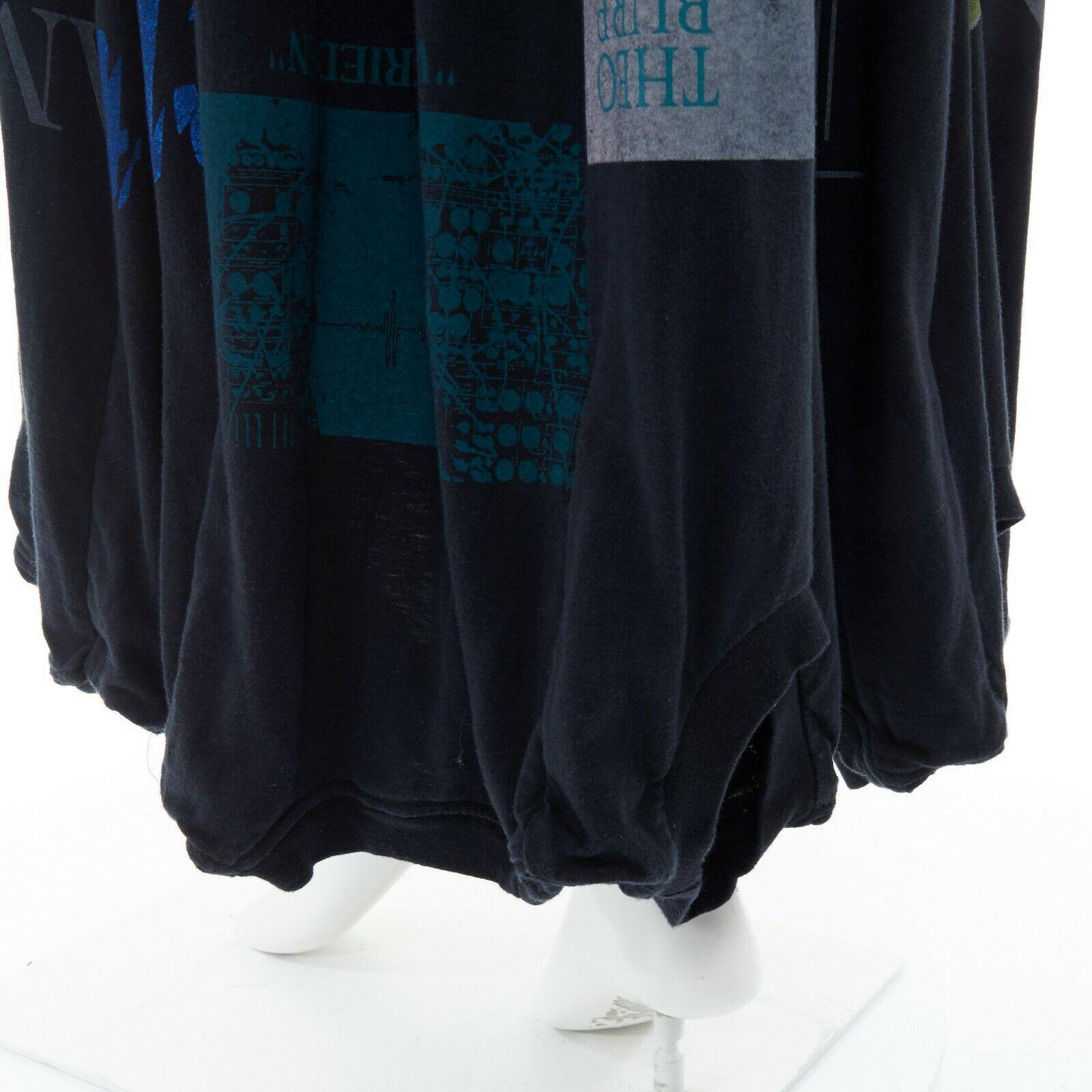 runway UNDERCOVER black deconstructed cotton t-shirt lace trimmed maxi dress JP1 4