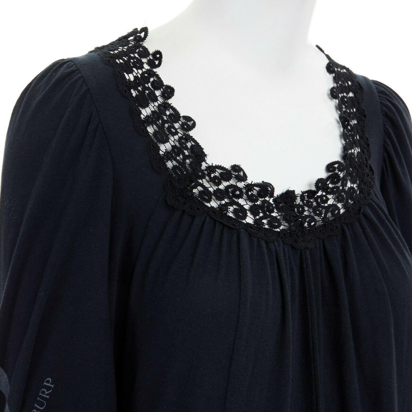 runway UNDERCOVER black deconstructed cotton t-shirt lace trimmed maxi dress JP1 2