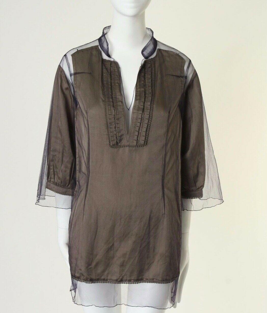 Gray runway UNDERCOVER SS07 deconstructed mesh overlay boho blouse top JP2 US6 UK10