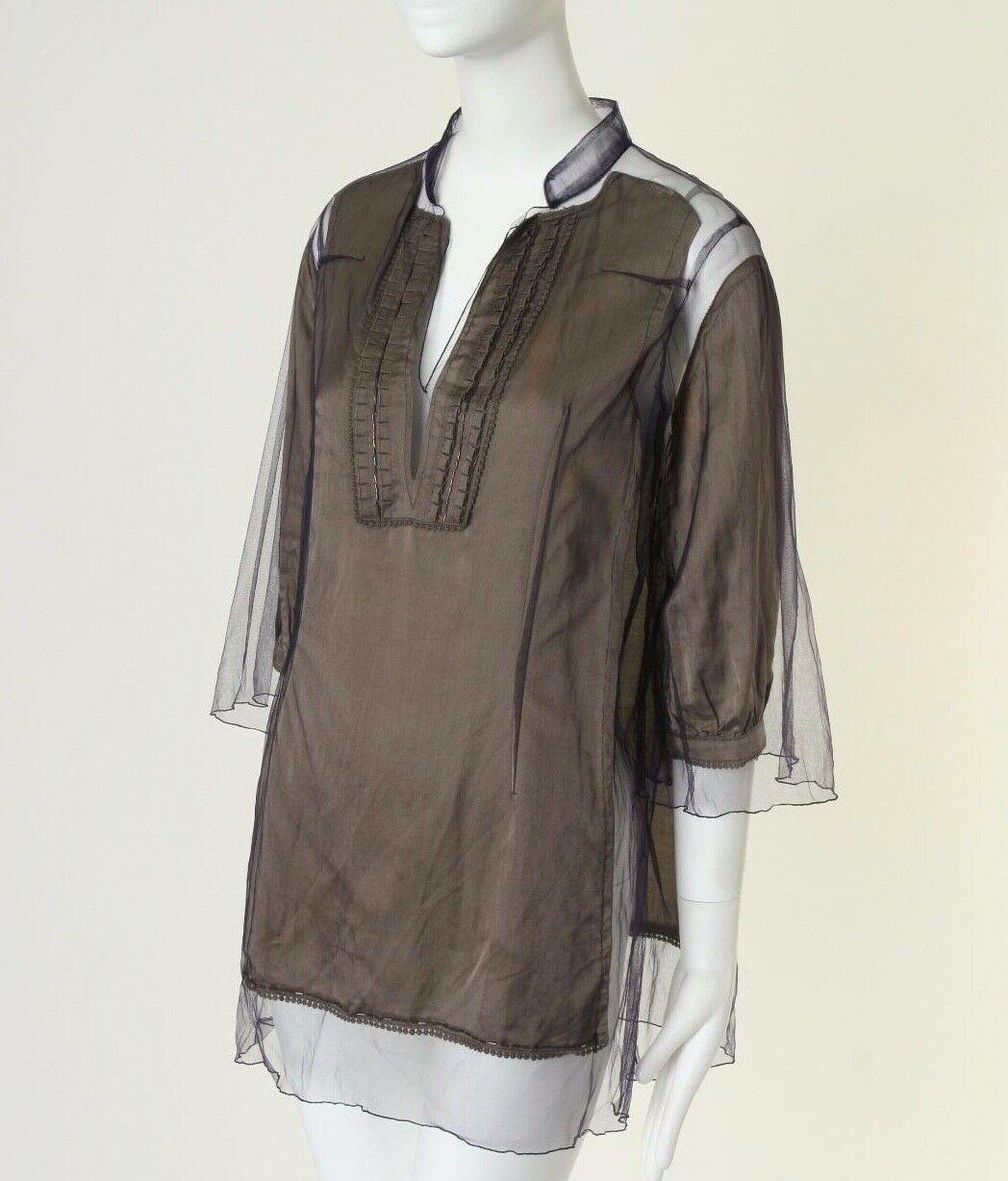 runway UNDERCOVER SS07 deconstructed mesh overlay boho blouse top JP2 US6 UK10 In Excellent Condition In Hong Kong, NT