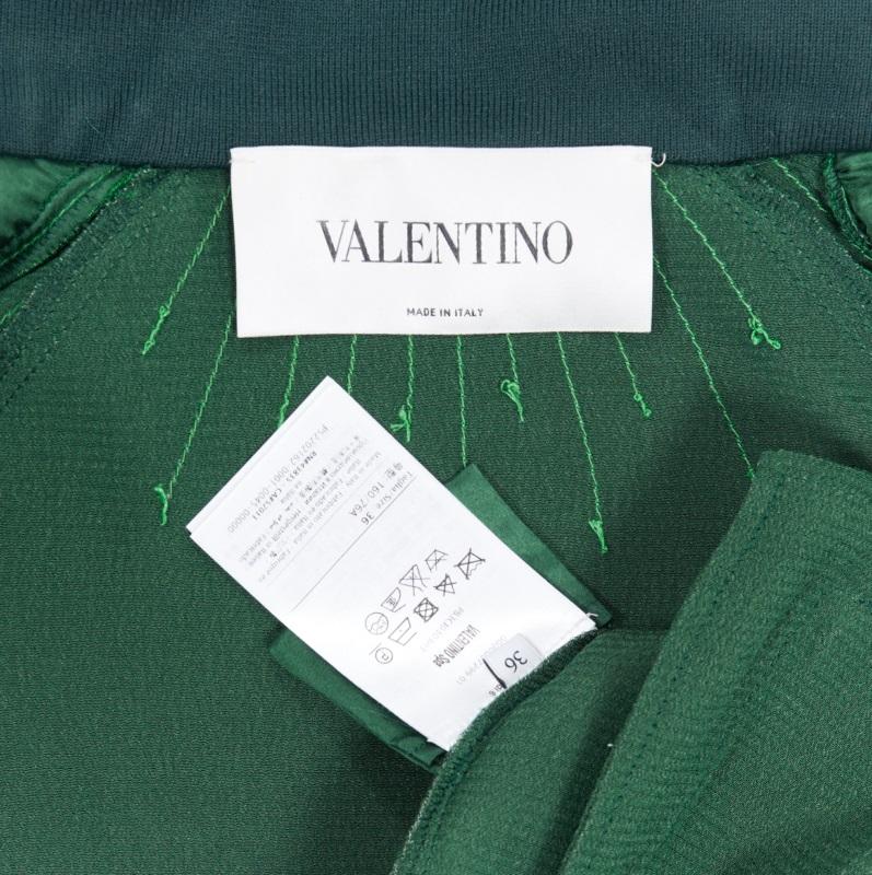 runway VALENTINO 2018 green crepe textured trim tracksuit zip jacket IT38 XS For Sale 5