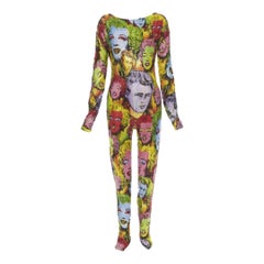 runway VERSACE 2018 Tribute Pop Art Marilyn Monroe crystal jumpsuit IT38 XS rare
