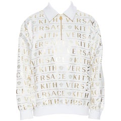 runway VERSACE KITH white gold monogram Medusa zip collar popover shell IT52