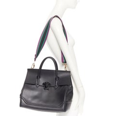 runway VERSACE SS16 Palazzo Empire black calfskin medusa clasp large doctor bag