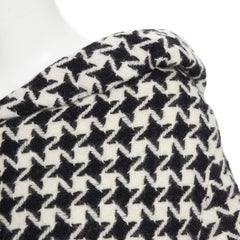 runway YOHJI YAMAMOTO AW03 black white houndstooth fringe roll collar jacket M