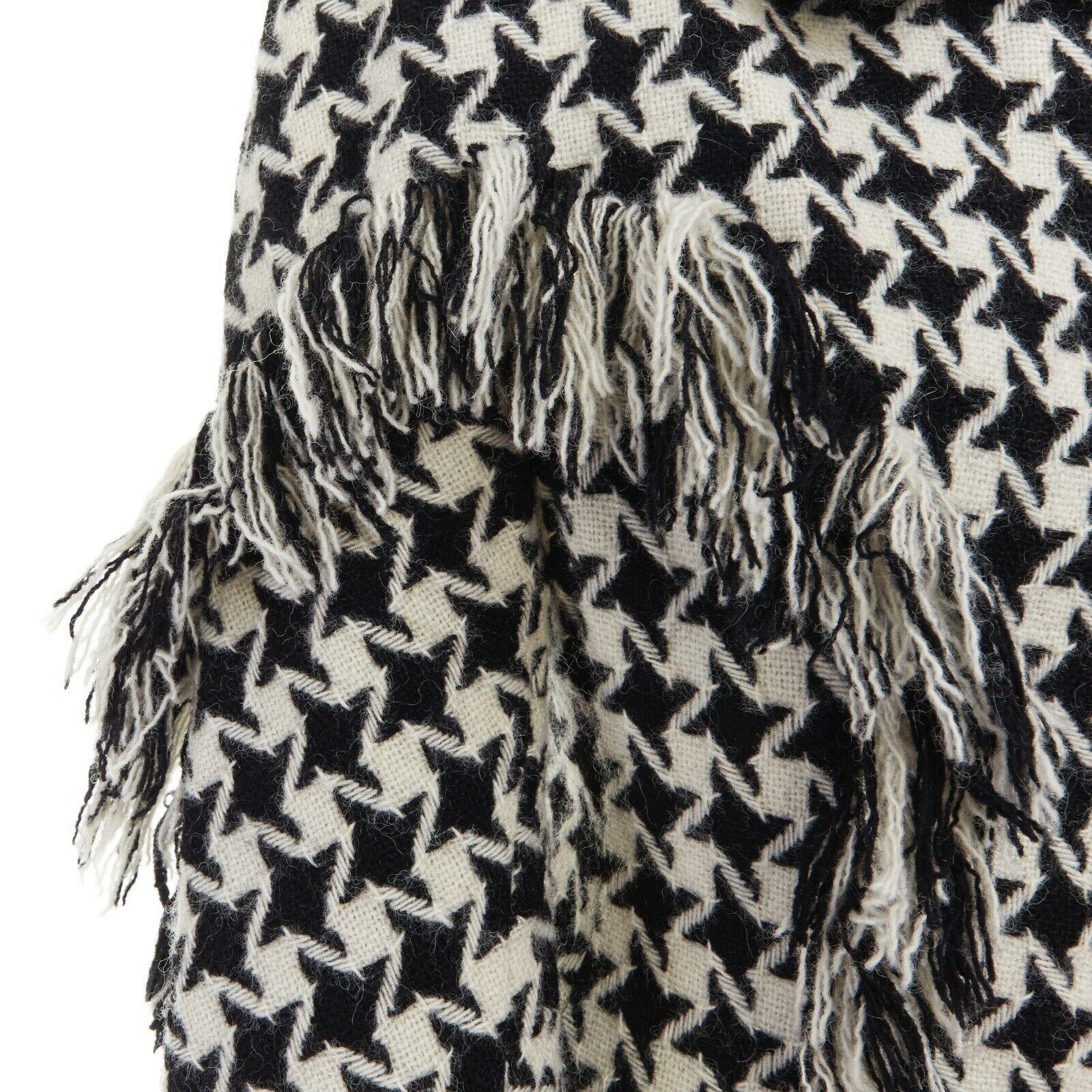 runway YOHJI YAMAMOTO AW2003 houndstooth fringe trimmed rolled cuff jacket JP2 M 5