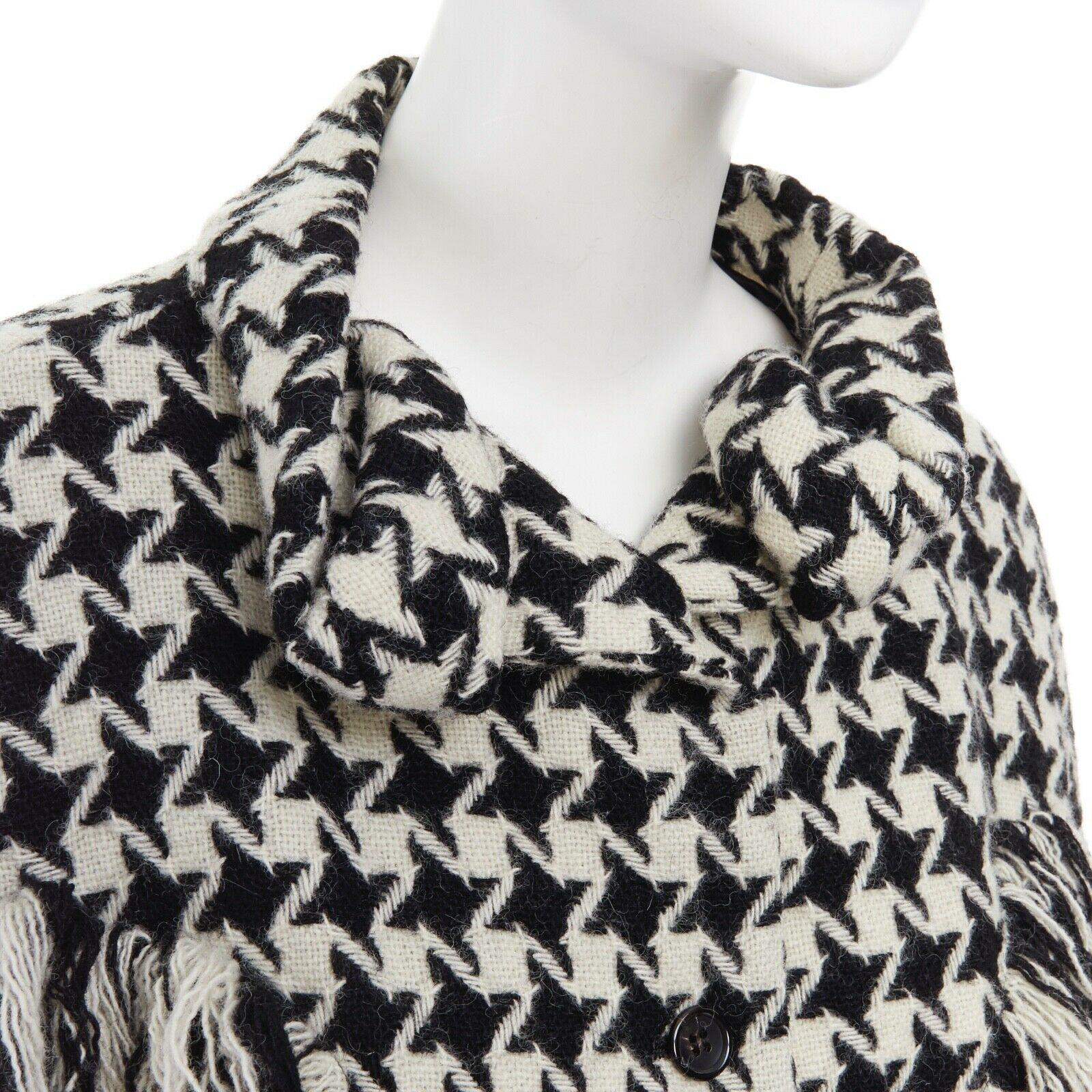 runway YOHJI YAMAMOTO AW2003 houndstooth fringe trimmed rolled cuff jacket JP2 M 3