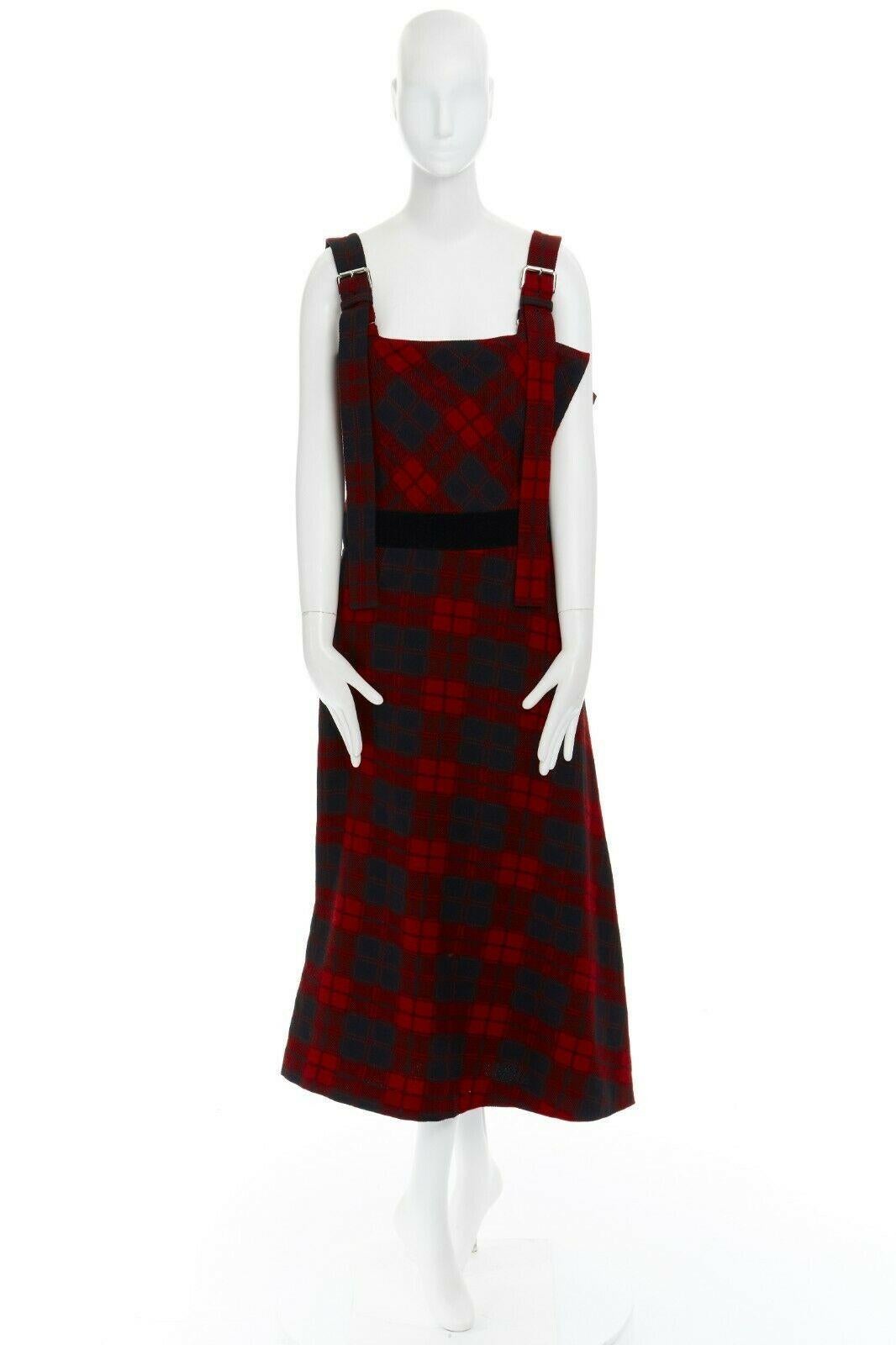 patchwork buckled plaid cable knit dress