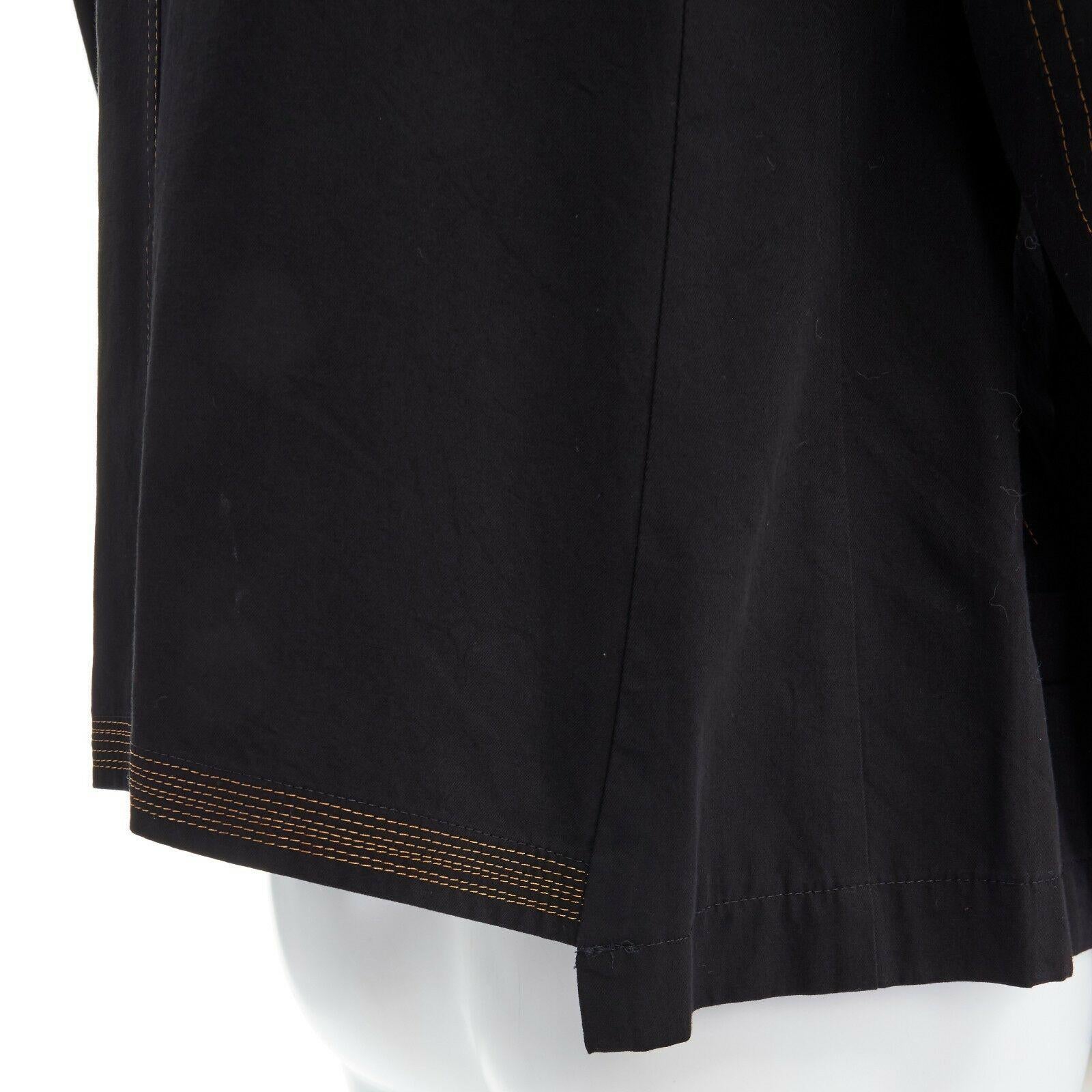 runway YOHJI YAMAMOTO SS08 black cotton contrast stitch casual jacket JP1 S 5