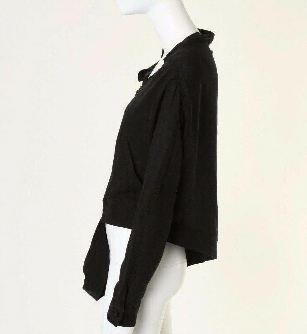 runway YOHJI YAMAMOTO SS2013 black asymmetric draped sleeve jacket S JP1 2