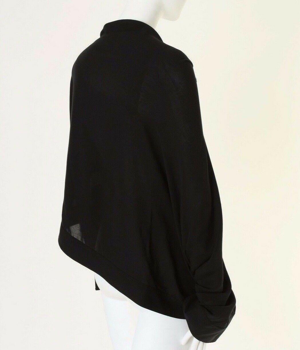 runway YOHJI YAMAMOTO SS2013 black asymmetric draped sleeve jacket S JP1 3